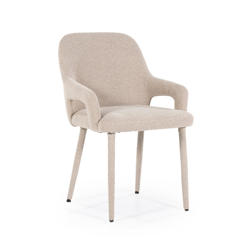 Dining Chair Upholstered Arm Chair, Taupe