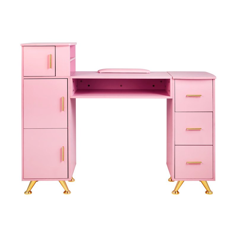 Bureau de maquillage pour coiffeuse et maquillage, Rose