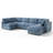 129" Modular Sectional Sofa with Ottoman, 6 Seat Chenille Couch-749282847