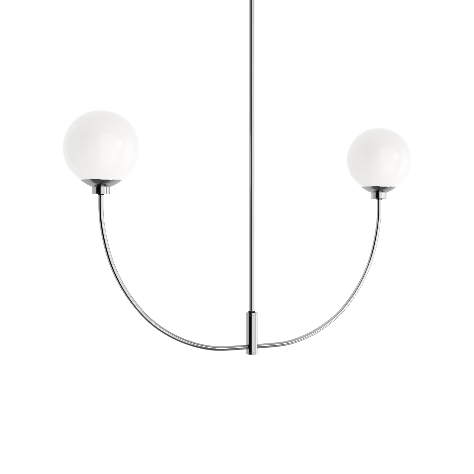 Kyle 2 - Light Metal Chandelier, Chrome, 24" H x 42" W x 7" D