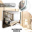 Miroir mural de salle de bain 40X30inch - imperméable, image claire, fabrication en métal robuste, suspension simple dans un cadre à bords biseautés, design de style moderne