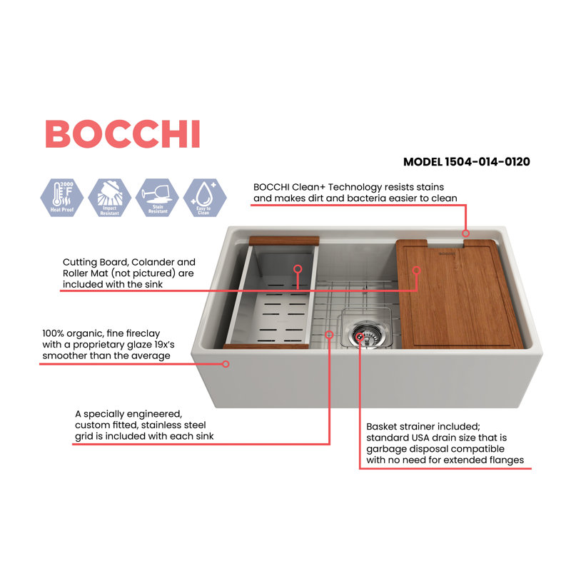 Contempo 33'' L Kitchen Sink, Biscuit