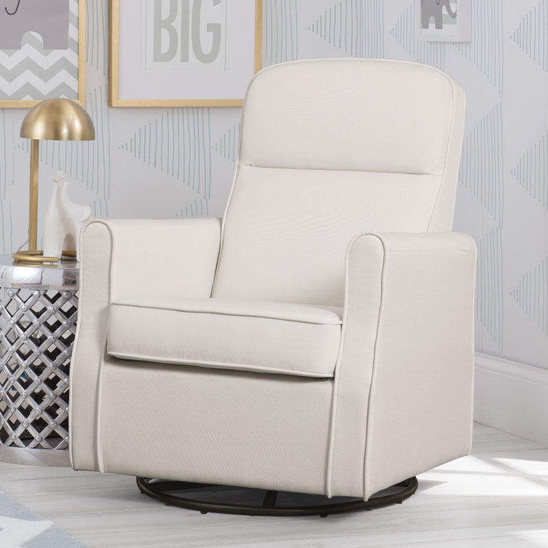 Delta Children Blair Slim Nursery Glider Swivel Rocker Chair, Cream