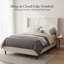 Structure de lit tapissier avec tête de lit haute et support à 12 lattes, lit plateforme en chenille blanc ivoire, aucun sommier requis, assemblage facile-458912722