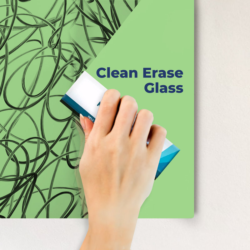 Inbox Zero Yes Glass Wall Glass Board, Light Green