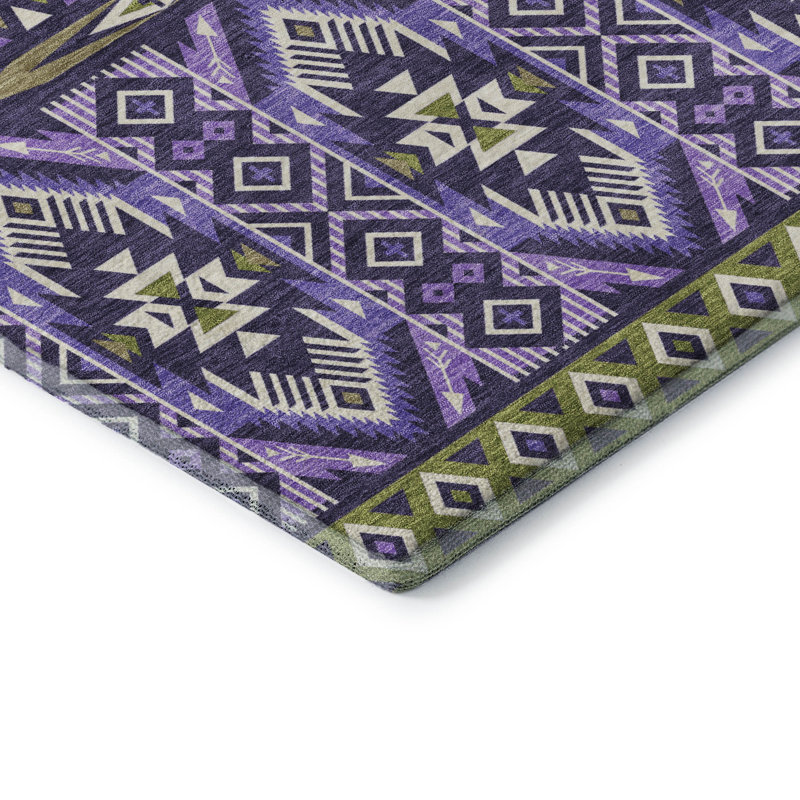 Premium Machine Washable Xamiera AMF1851 Aztec Rug, Rectangle 10' x 14'