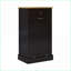 Armoires: Armoire poubelle de cuisine inclinable en MDF noir avec tiroir et amp; Compartiment | Noir | Panneau de fibres à densité moyenne