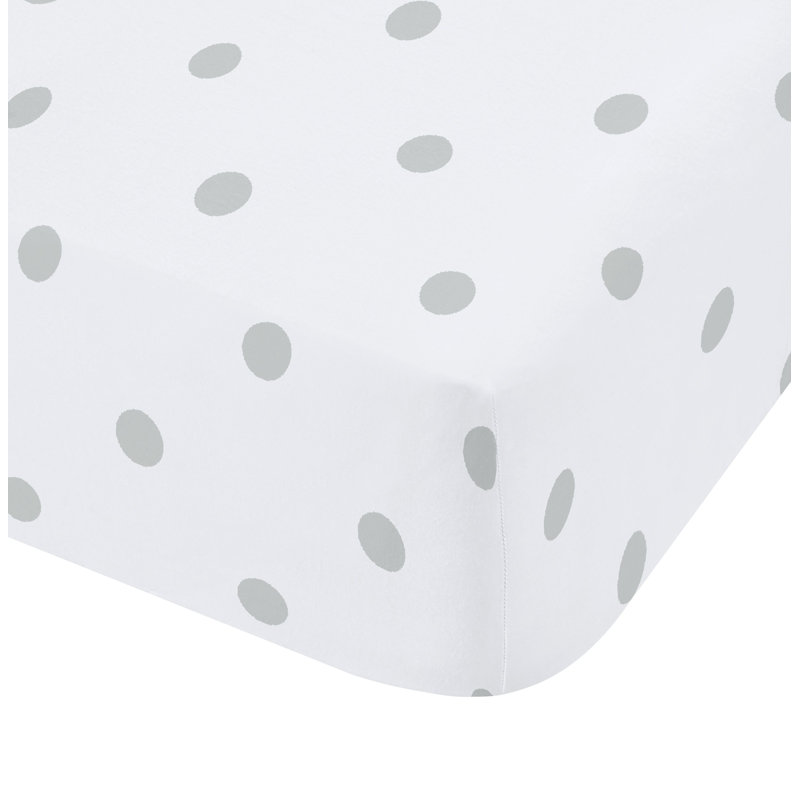 Catherine Lansfield Brushed Spot Fitted Sheet, Single (3'), White/Silver