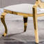 Chaise d'appoint rembourrée à dossier King Louis avec structure en acier inoxydable Amity-453340606-445660068-445660065