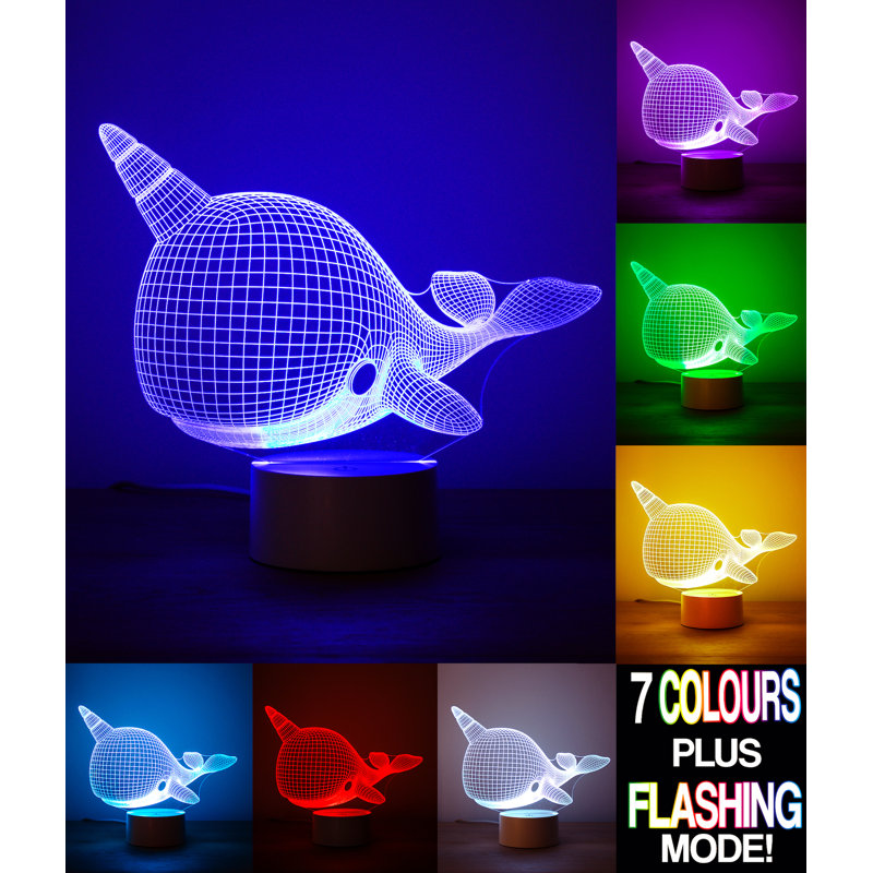 Carrera Narwhal Colour Changing 3D Lamp