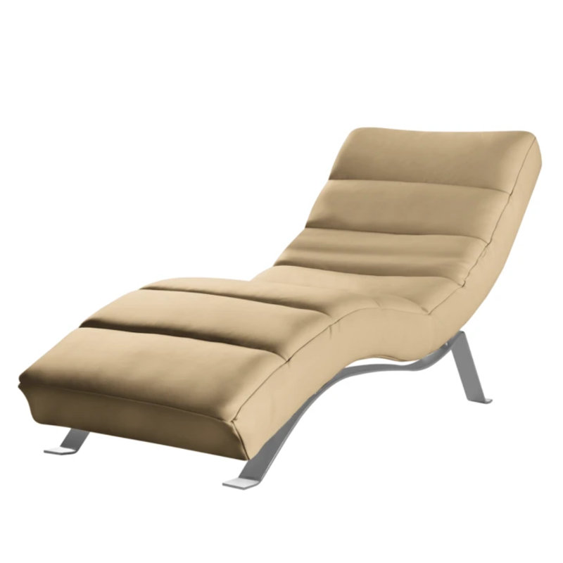Edena Upholstered Chaise Lounge, Beige