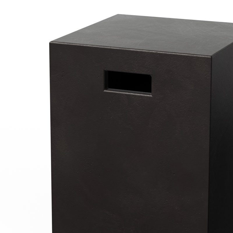 Kareen Concrete Accent Stool, Lava Brown