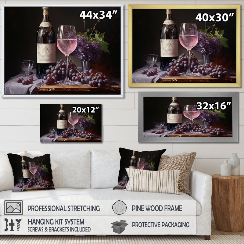 Lambrusco lustre sur toile, H 12 po x l 20 po x P 1 po, Toile tendue