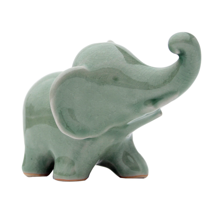 Figurine celadon elephtant coffre up