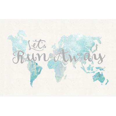 Lets Run Away Pastel Map 2 1 Piece Wrapped Canvas Wall Art