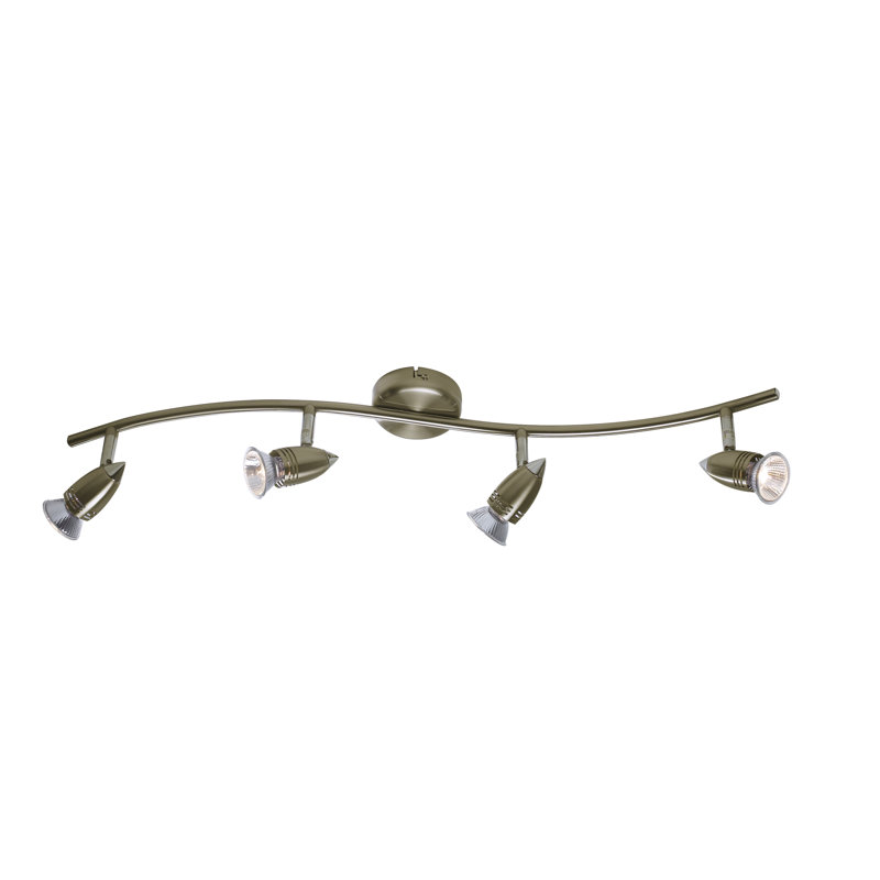 Zeno 70cm 4 -Light Track Kit, GU10 Halogen, Satin Chrome