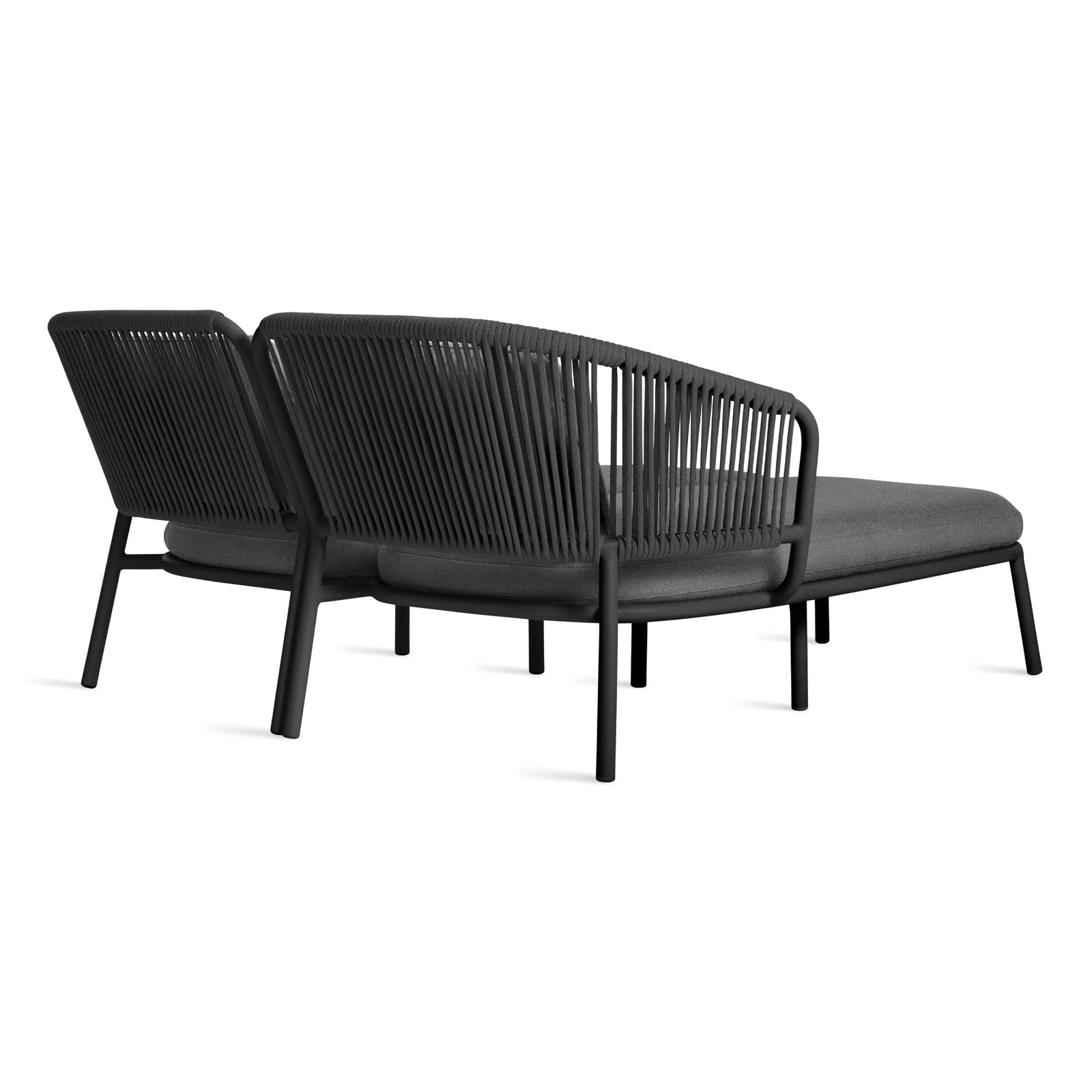 Mate 65'' Outdoor Metal Double Chaise, Toohey Charcoal