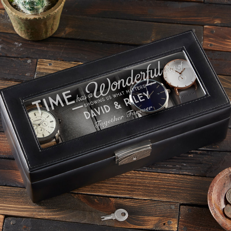 Leather Watch Box + Locking, Yes