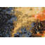 Tapis noir / beige / bleu noué à la main de conception unique 4 pi 1 po x 6 pi 10 po New Age