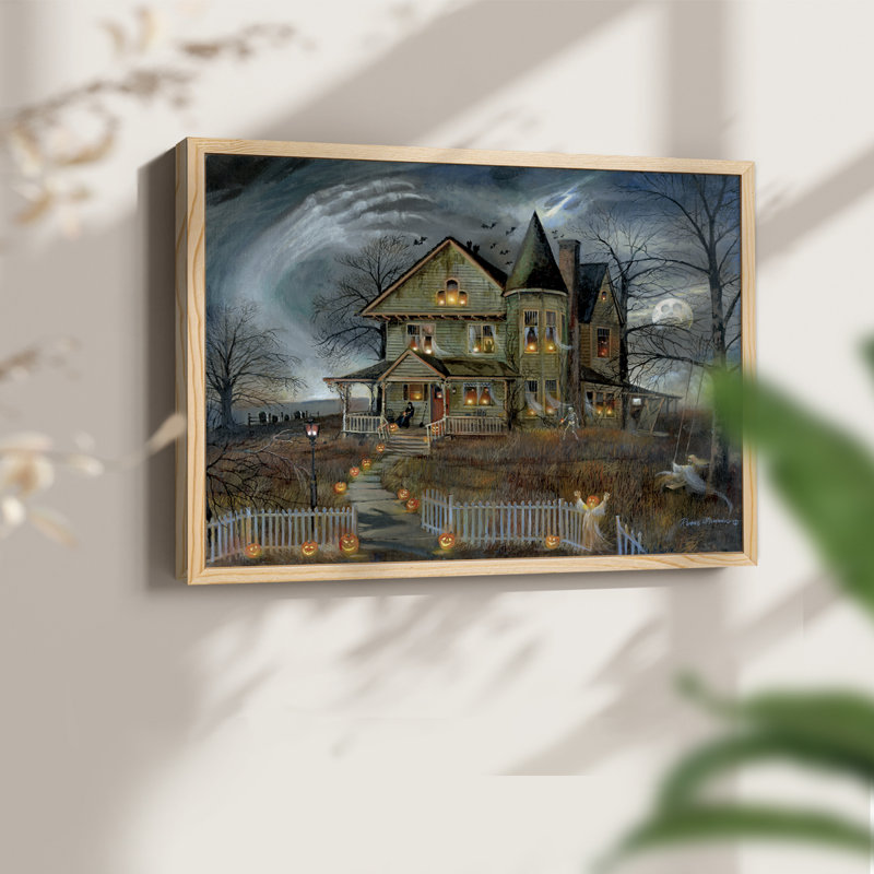 Maison hantée - reproduction encadrée - réaménageable, Naturel, H 22 po x l 28 po
