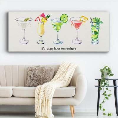 Happy Hour cocktails sur toile