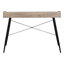 Bureau d'ordinateur rectangulaire avec huche de rangement, aspect bois beige, base à pieds en X noirs, poste de travail de bureau à domicile de 47 pouces