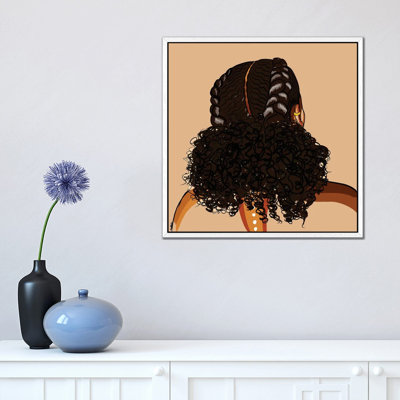 Black Hair Story-Low Puff 1 Piece Wall Art on Canvas