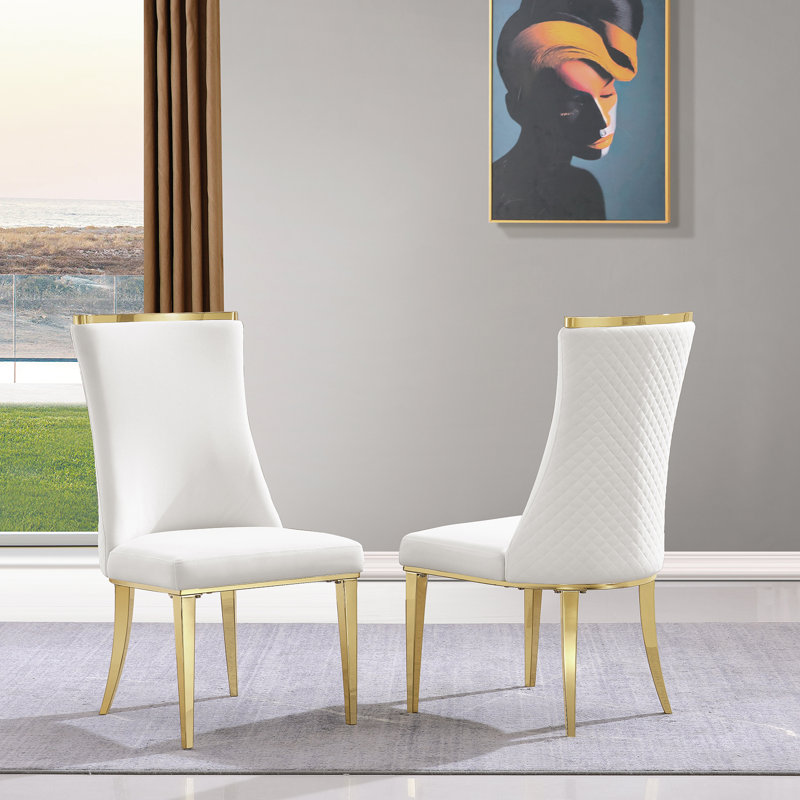 Chaise d'appoint en velours blanc Khristopher