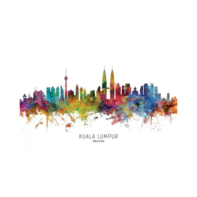 «Kuala Lumpur Malaisie» par Michael Tompsett, impression sur toile tendue, H 18 po x l 26 po x P 1,5 po