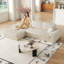 Canapé modulaire en mousse de velours côtelé de style modulaire de Boneless-1115147304