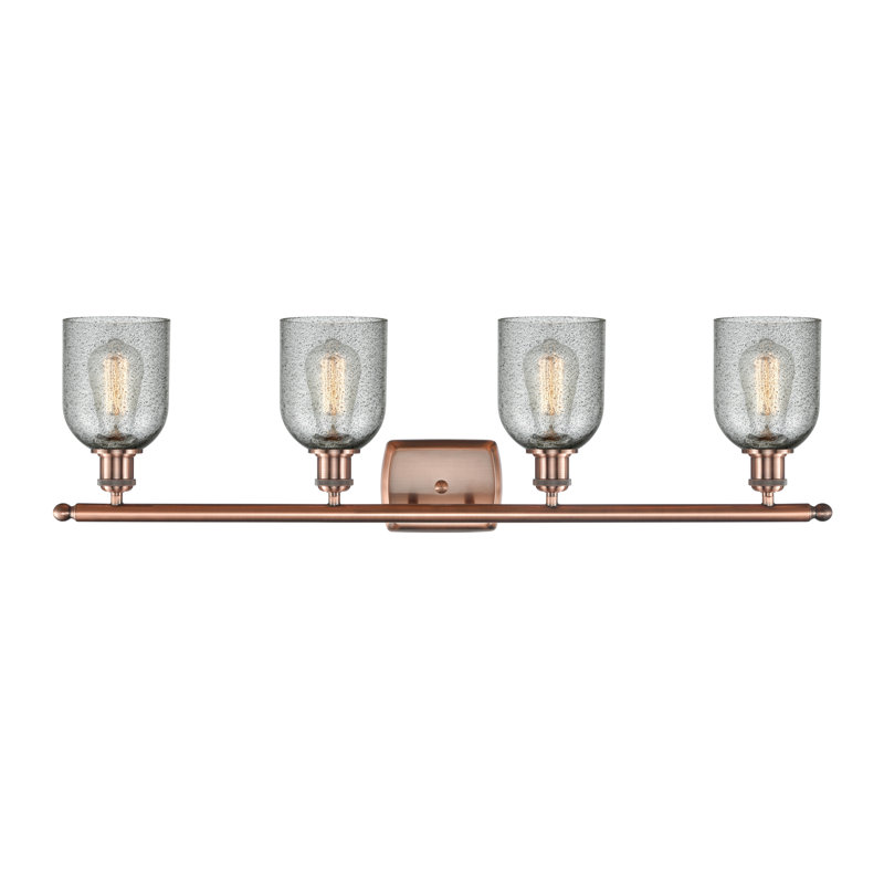Éclairage de salle de bain à intensité variable 4 lumières Vella, Ampoule DEL 6 watts Vinage, Anthracite, Cuivre antique