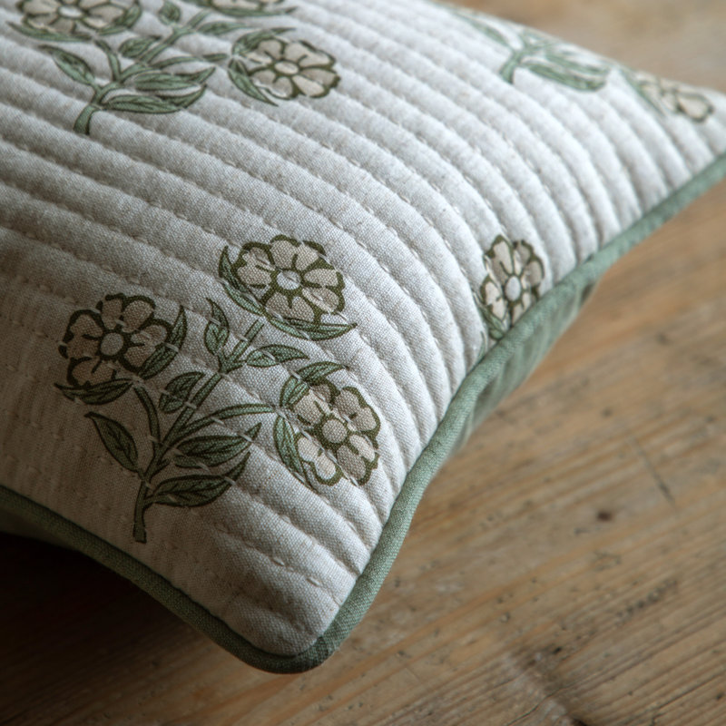 Floral Green Square Cushion