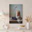 «Rustic Bread» et raisins mauves sur une table en bois, art mural-126155407
