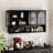 47.25" Four-Door Glass Wall Cabinet Storage, Wall-Mounted,Suitable For Kitchen, Living Room, Bathroom(Black)-2121149113