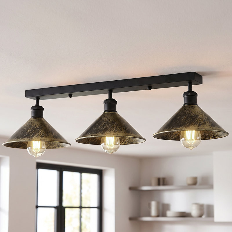 Menoher Flush Mount, Yes, Brushed Brass