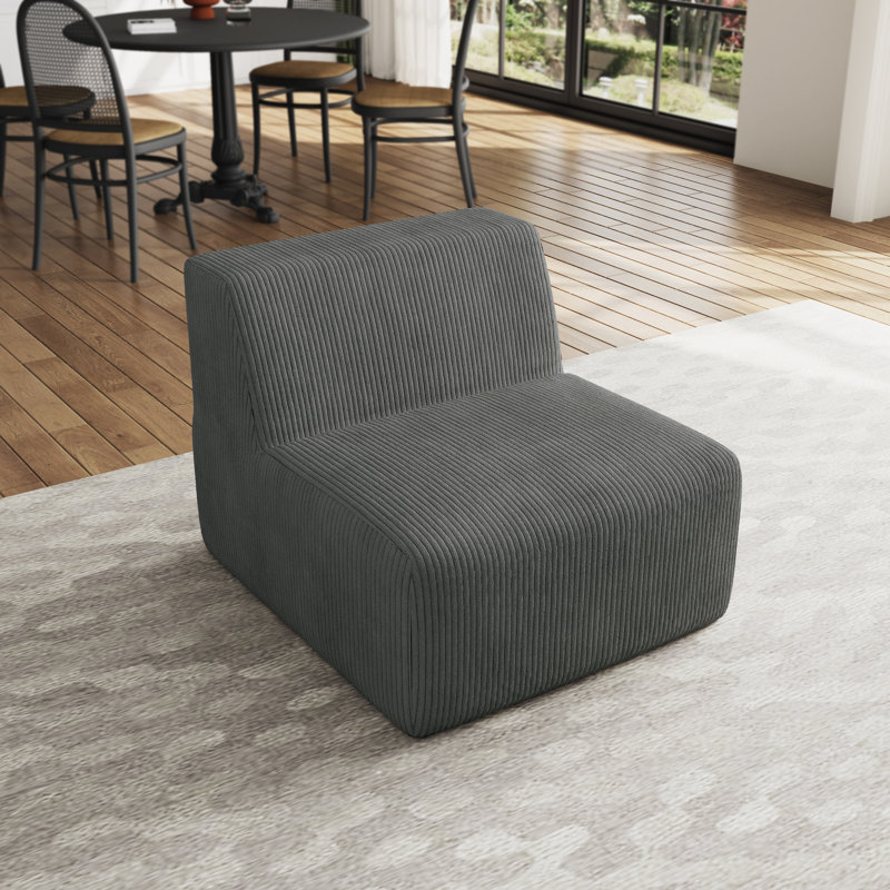 Berlare 87.9Cm Wide Armless Chair, Grey