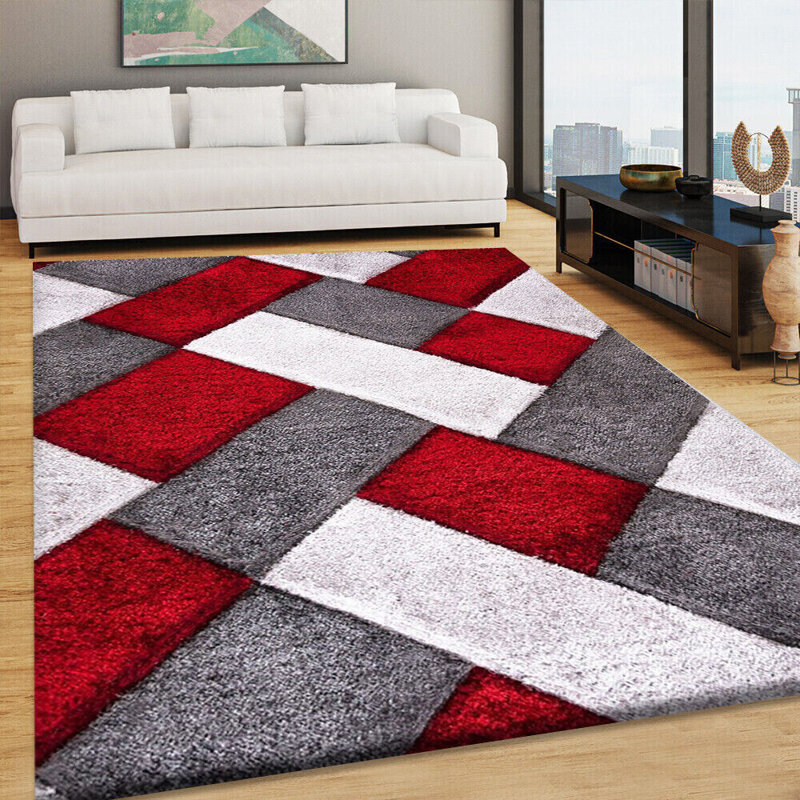 Geometric Shag Indoor / Outdoor Area Rug, Rectangle 120 x 170cm