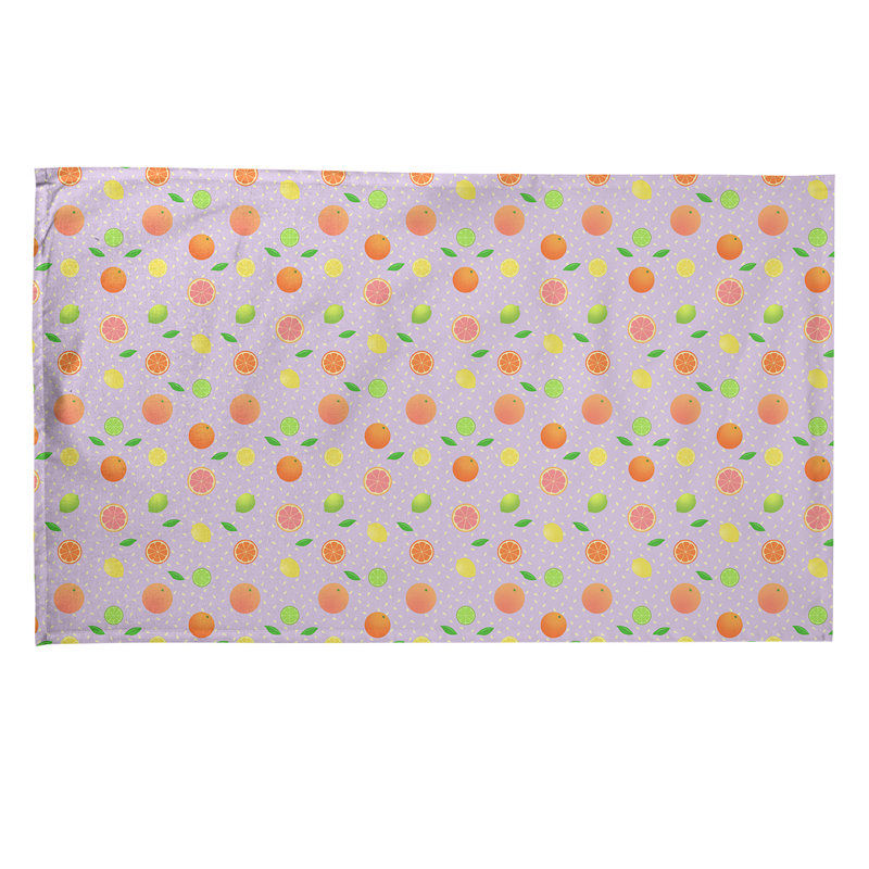 Serviette de thé à motif de fruits à agrumes Mcguigan, Sergé de coton, Rose