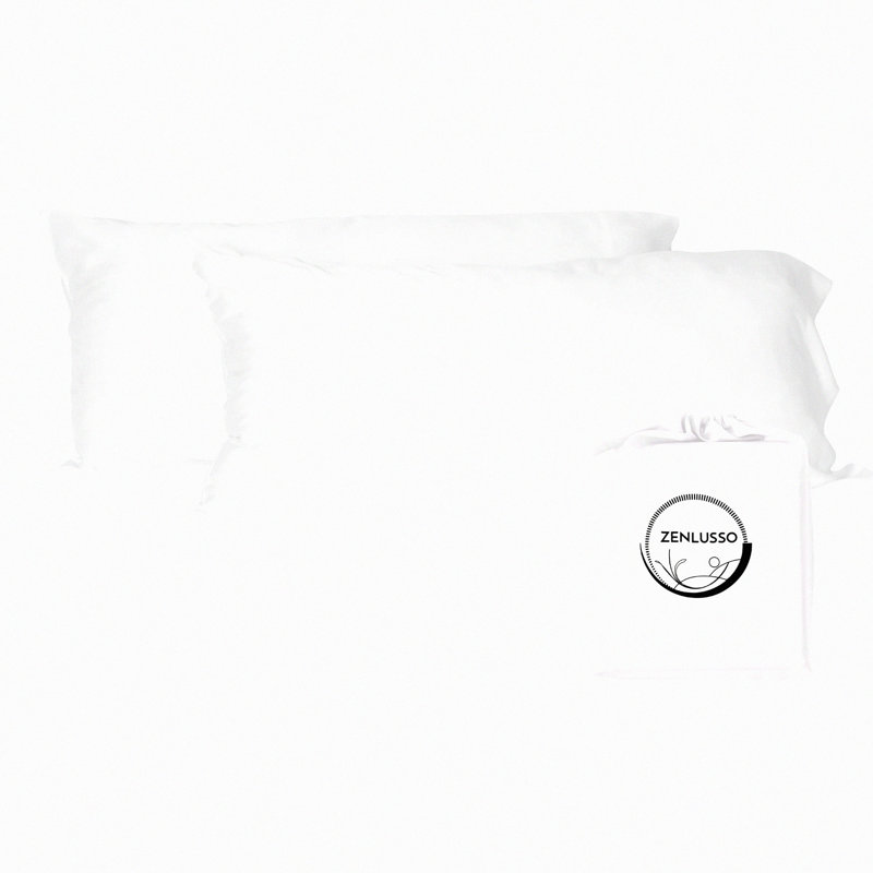 Rayon From Bamboo Cool Pillowcase Set - 2 Pack, Cooling & Luxuriously Soft, Envelope Closure, 300 Thread Count White, Hypoallergenic, Breathable Fiber