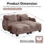 Canapé deux places en chenille avec coussin lombaire et pouf inclus-242924574