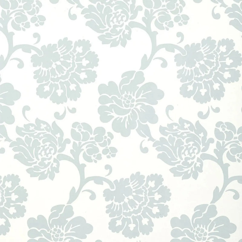 Albero Floreale Damask Wallpaper, Aqua