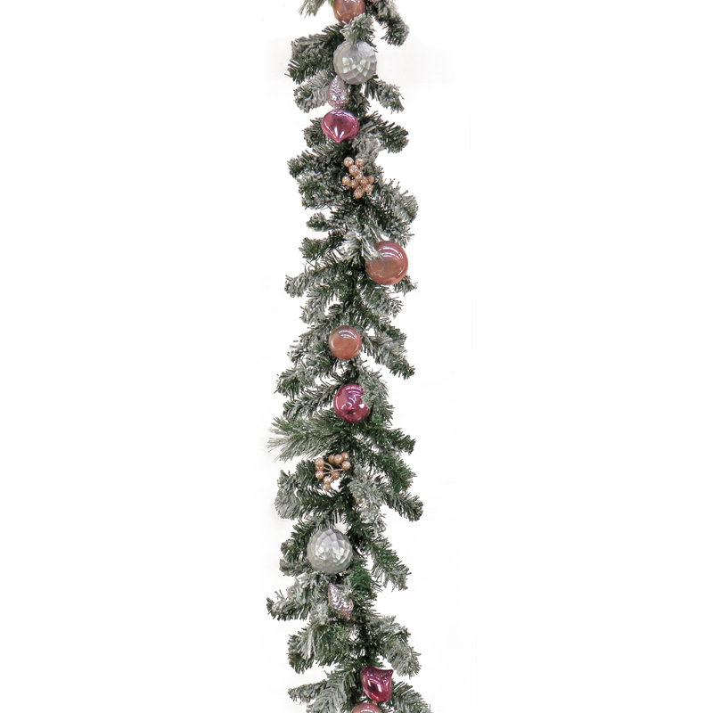 9 ft. Flocked Ornament Garland