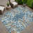 Machine Washable Indoor/Outdoor Bourkelands ACN2334 Floral Rug-1958617475