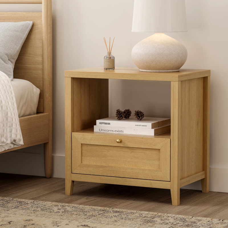 Table de chevet 24 po avec tiroir, Chêne, Individuel