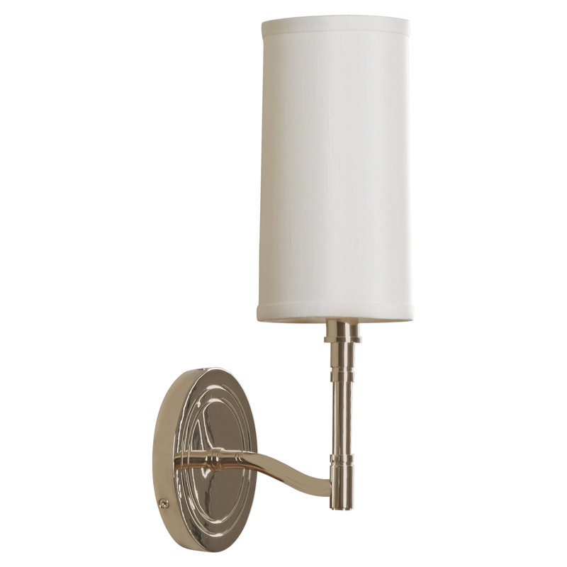 Applique murale à bras 1 lumière Dillion, Nickel poli