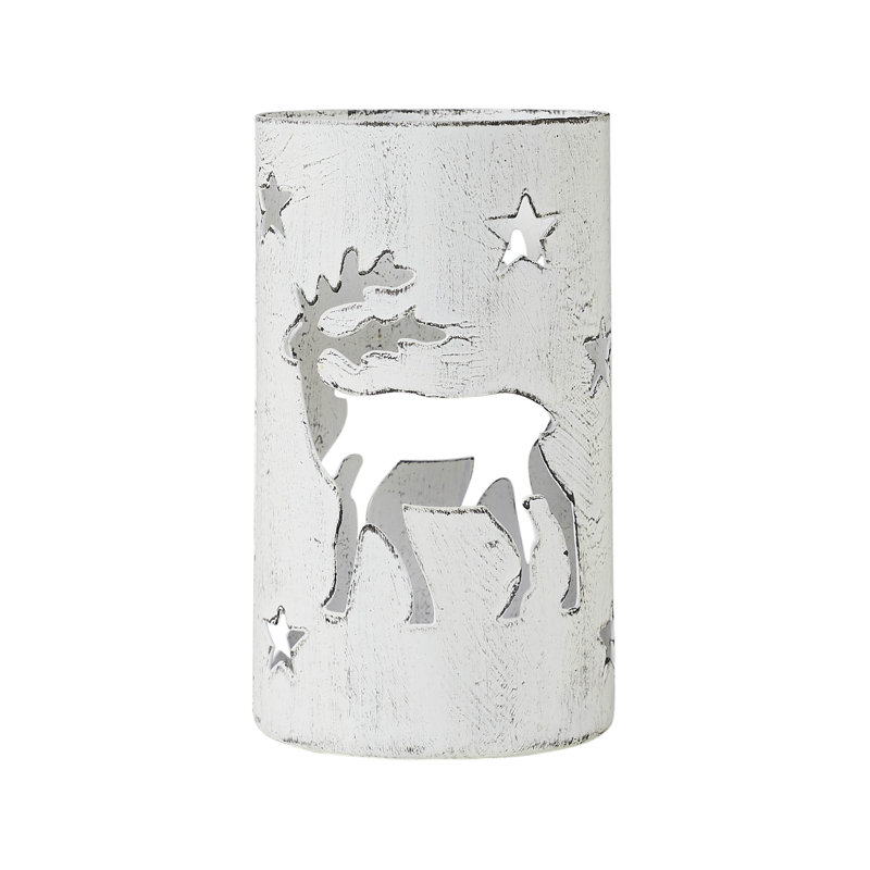 Festive Finds Votive Candle Holder Reindeer White, 4.25" H x 2.75" W x 2.75" D