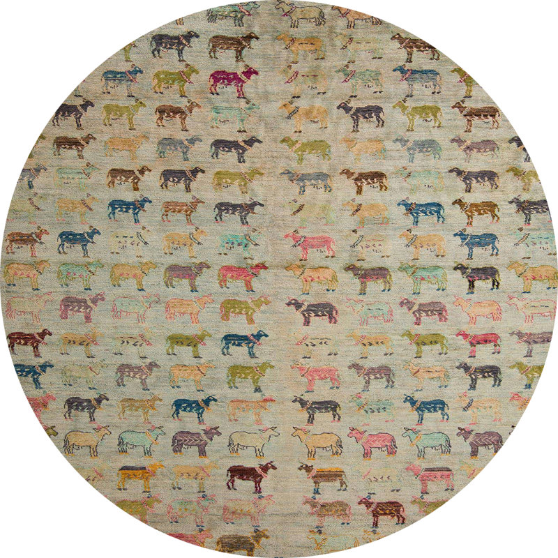 Tapis abstrait moderne 5407, Rond 8 pi