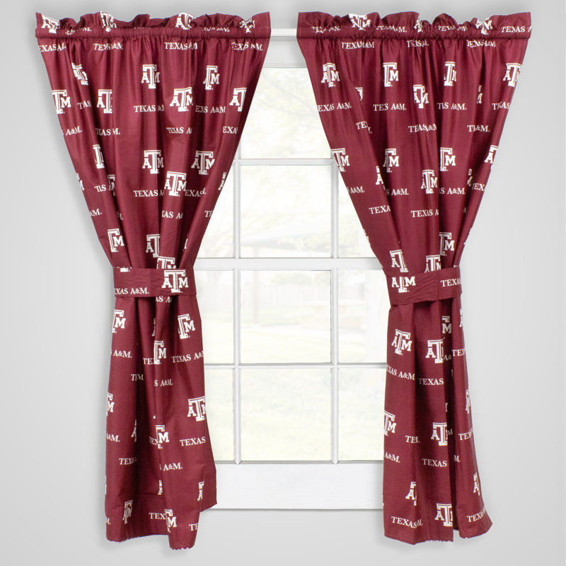 NCAA Semi Sheer Curtain Pair, 42" W x 63" L