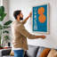 Orange Chrysanthemum Poster Retro - Wrapped Canvas-1256921229-1256921243