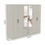 Millbury Shelton 6 Door 2 Drawer Wardrobe with Mirror-122739944